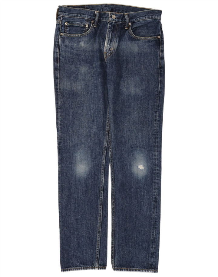 LEVI'S Herren 511 Distressed Slim Jeans W32 L29 Blaue Baumwolle