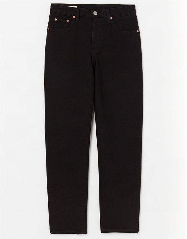 Levi's Damen 501 Straight Jeans W25 L30 Schwarze Baumwolle