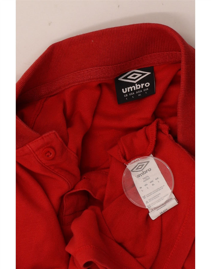Umbro Herren-Poloshirt, große rote Baumwolle