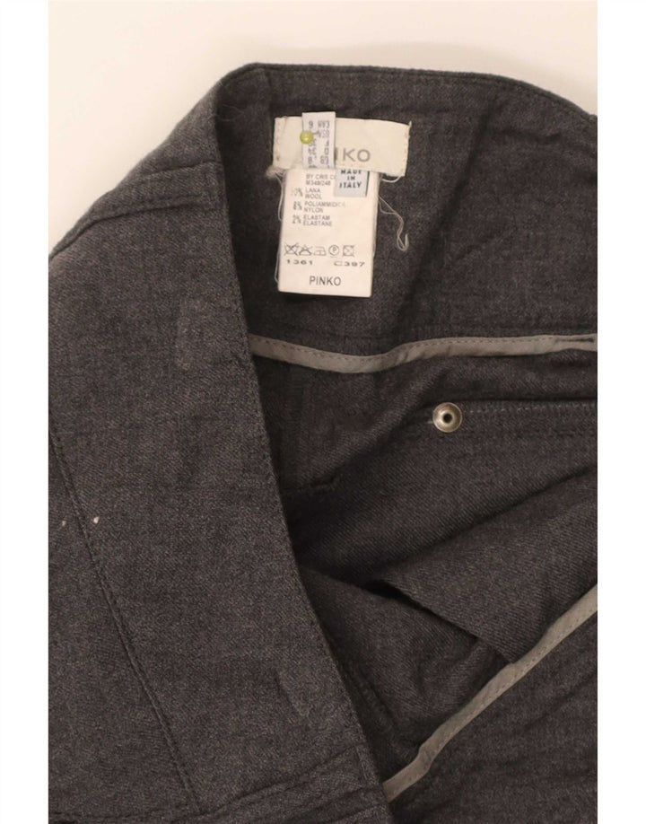 Pinko Damen-Freizeithose, normal, UK 8, Größe S, W30, L29, graue Wolle