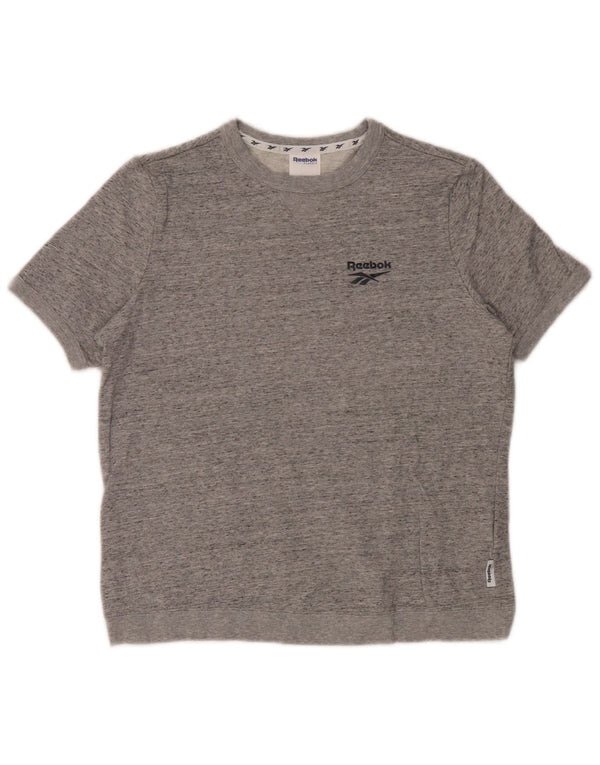 Reebok Damen Übergroßes T-Shirt Top UK 8/10 Small Grau meliert