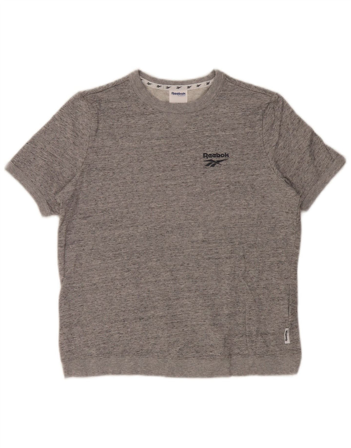 Reebok Damen Übergroßes T-Shirt Top UK 8/10 Small Grau meliert
