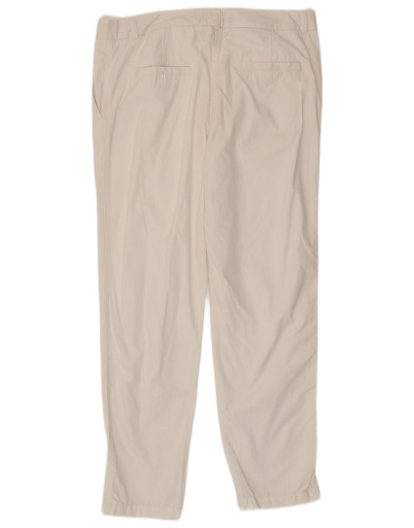 Vintage Damen High Waist Slim Chino Hose W34 L28 Weiß