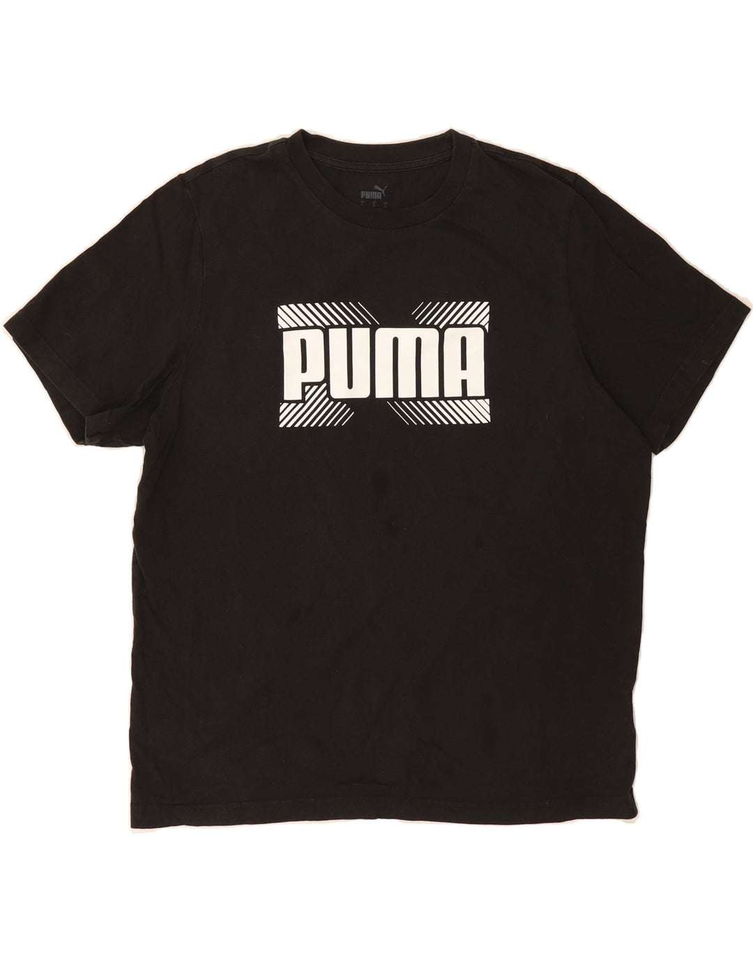 PUMA Mens Graphic T-Shirt Top Large Black Cotton Vintage Puma and Second-Hand Puma from Messina Hembry 