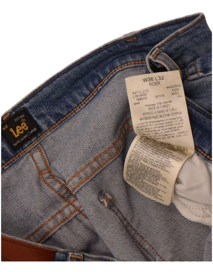 Lee Herren Rider Straight Jeans W36 L32 Blaue Baumwolle
