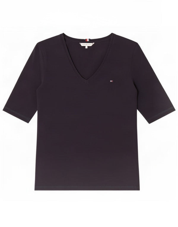 Tommy Hilfiger Damen T-Shirt Top UK 10 Small Marineblau Baumwolle