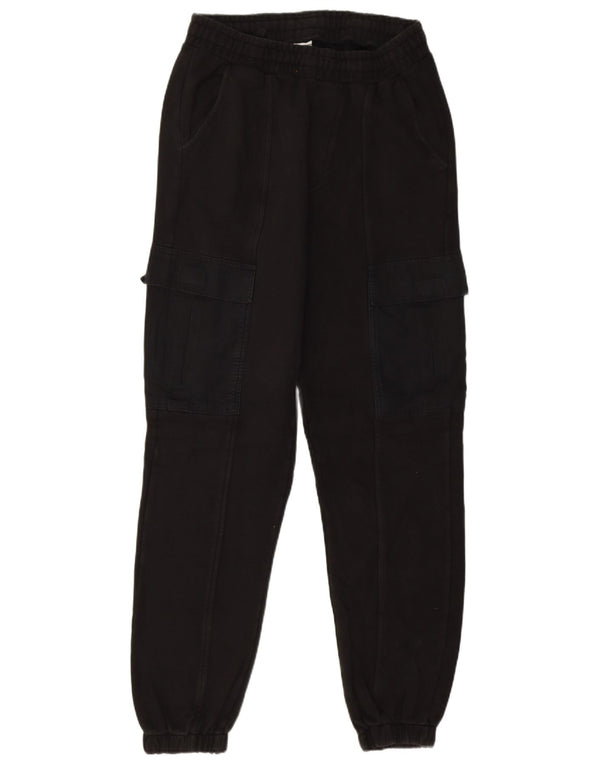Zara Mens Cargo Tracksuit Trousers Joggers Medium Black Cotton