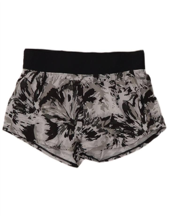 UNDER ARMOUR Damen Sportshorts mit figurbetontem abstraktem Muster, UK 14, Größe L, Grau