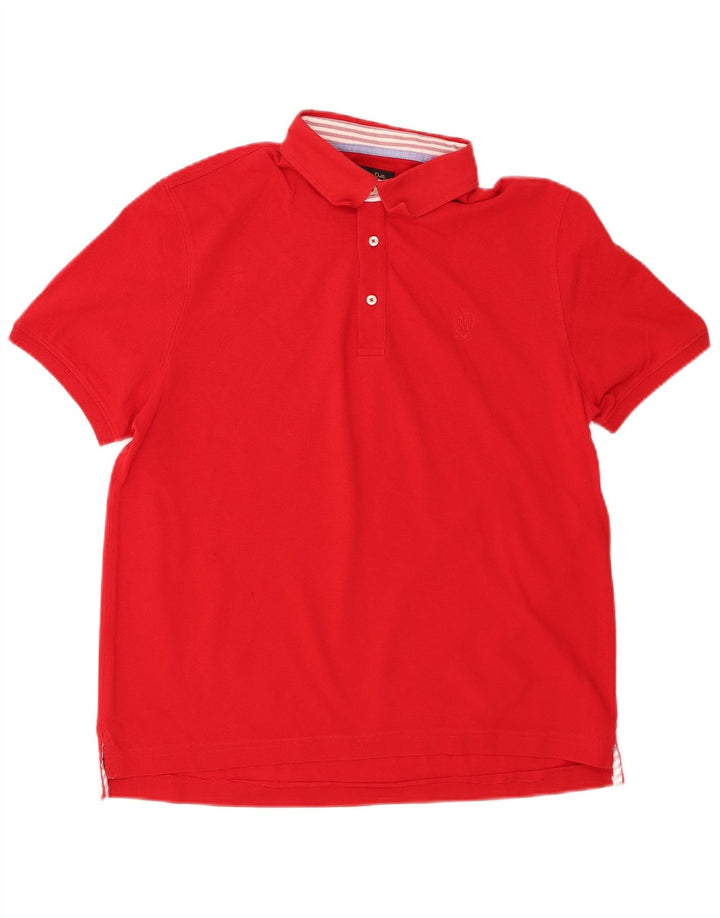 MASSIMO DUTTI Mens Polo Shirt XL Red Cotton