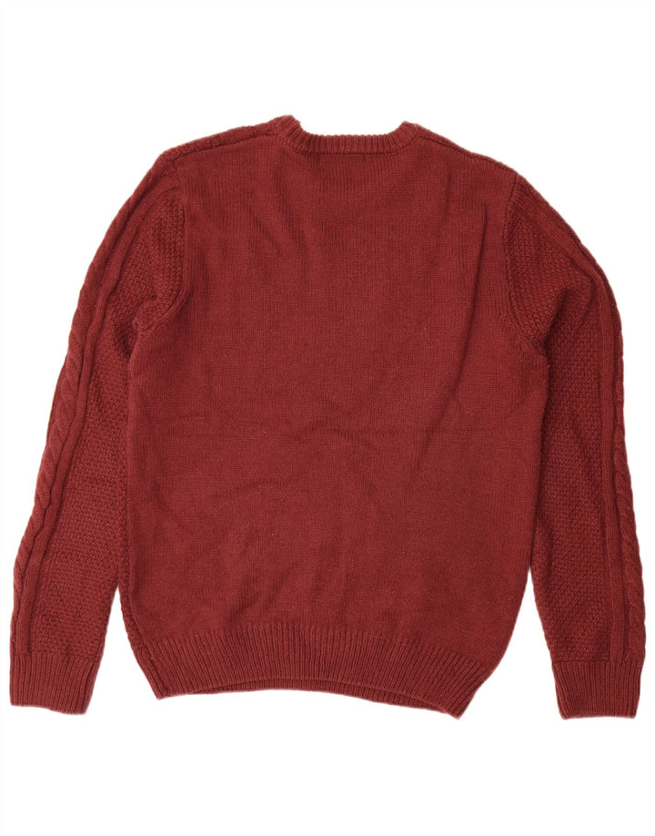 Crew Clothing Herren-Pullover mit Rundhalsausschnitt, Medium Maroon, Acryl