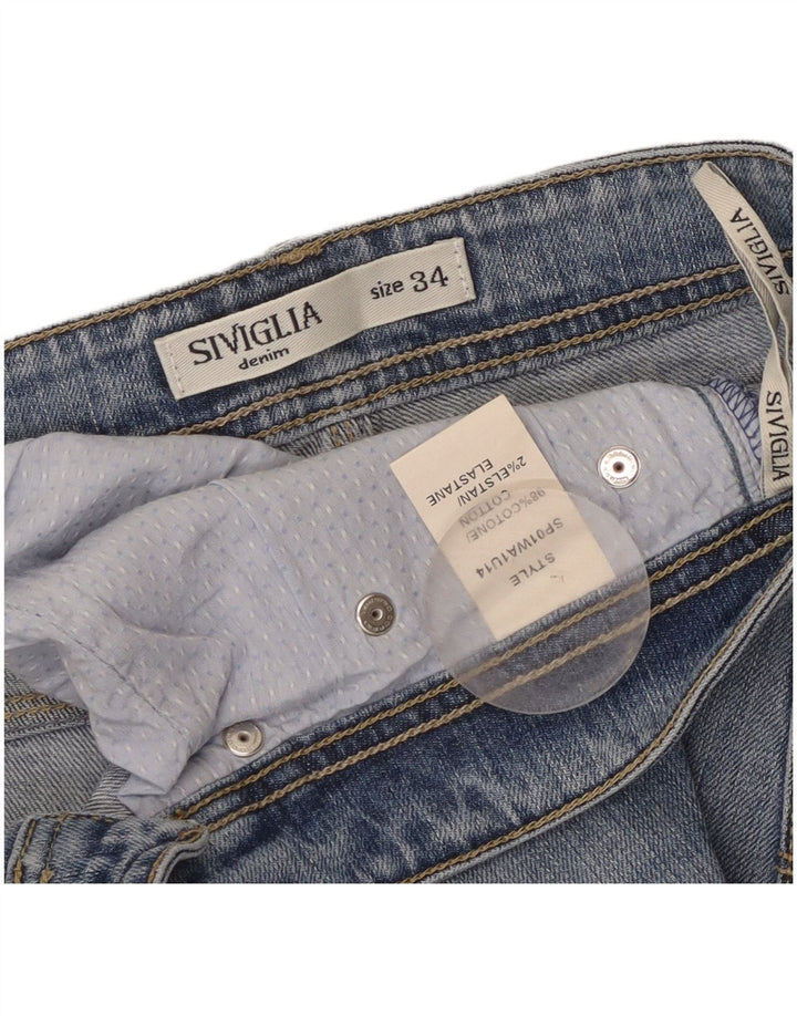 SIVIGLIA Damen Slim Jeans W34 L28 Blaue Baumwolle