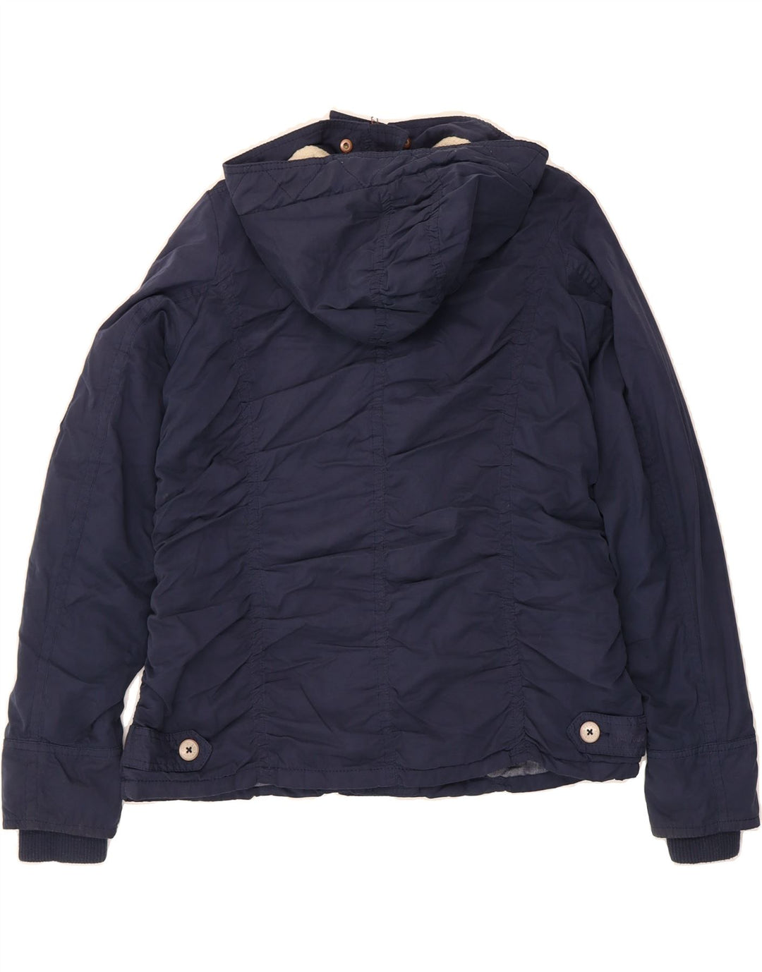 FAT FACE Womens Hooded Windbreaker Jacket UK 14 Medium  Navy Blue Vintage Fat Face and Second-Hand Fat Face from Messina Hembry 