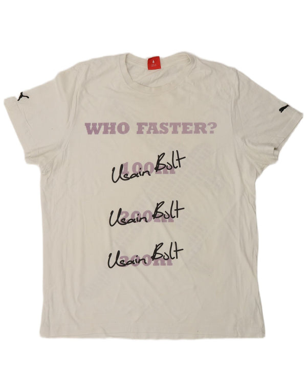 PUMA Herren Grafik T-Shirt Top XL Weiß