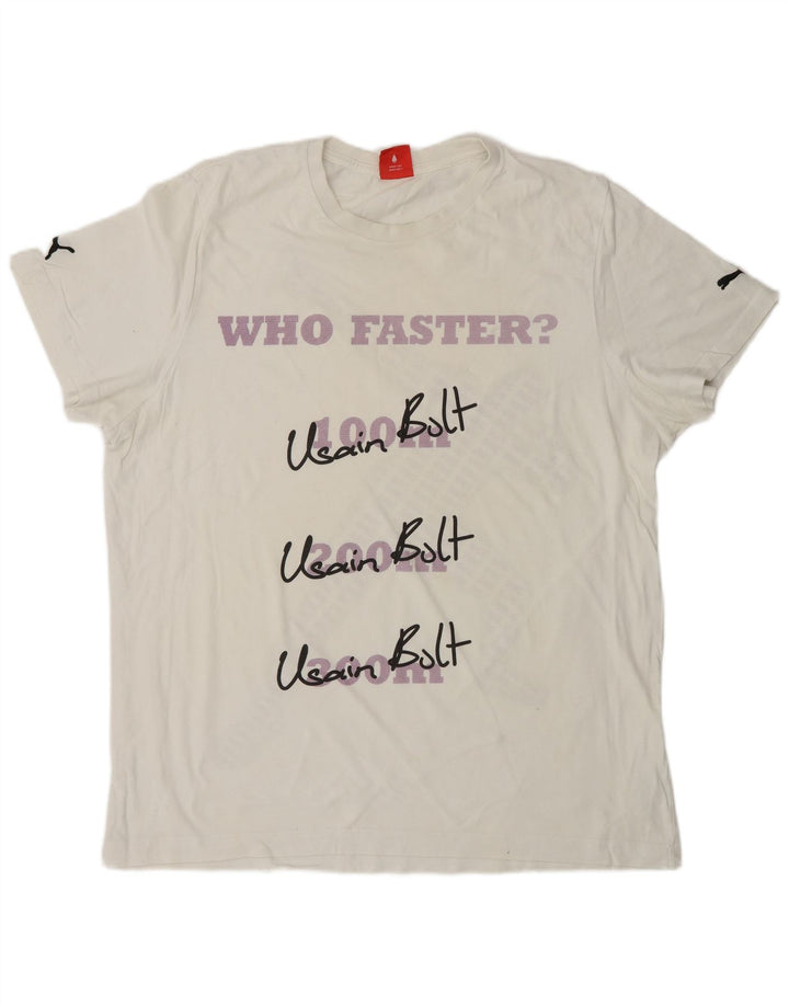 PUMA Herren Grafik T-Shirt Top XL Weiß