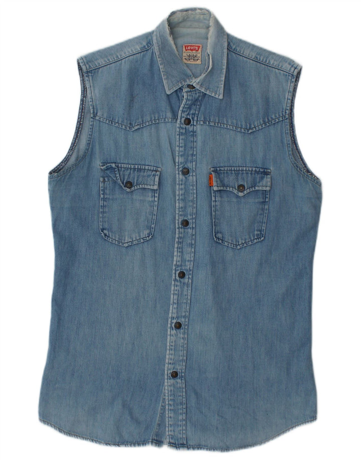 Levi's Herren ärmelloses Jeanshemd, Größe S, Blau