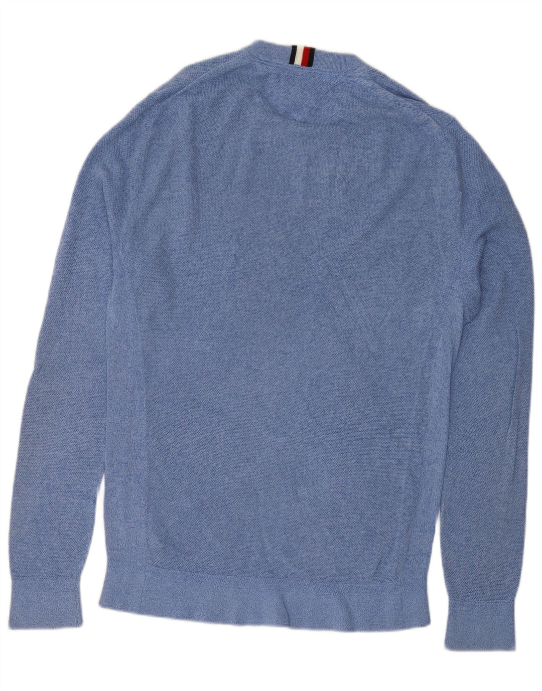 TOMMY HILFIGER Herren-Pullover mit Rundhalsausschnitt, groß, blaue Baumwolle
