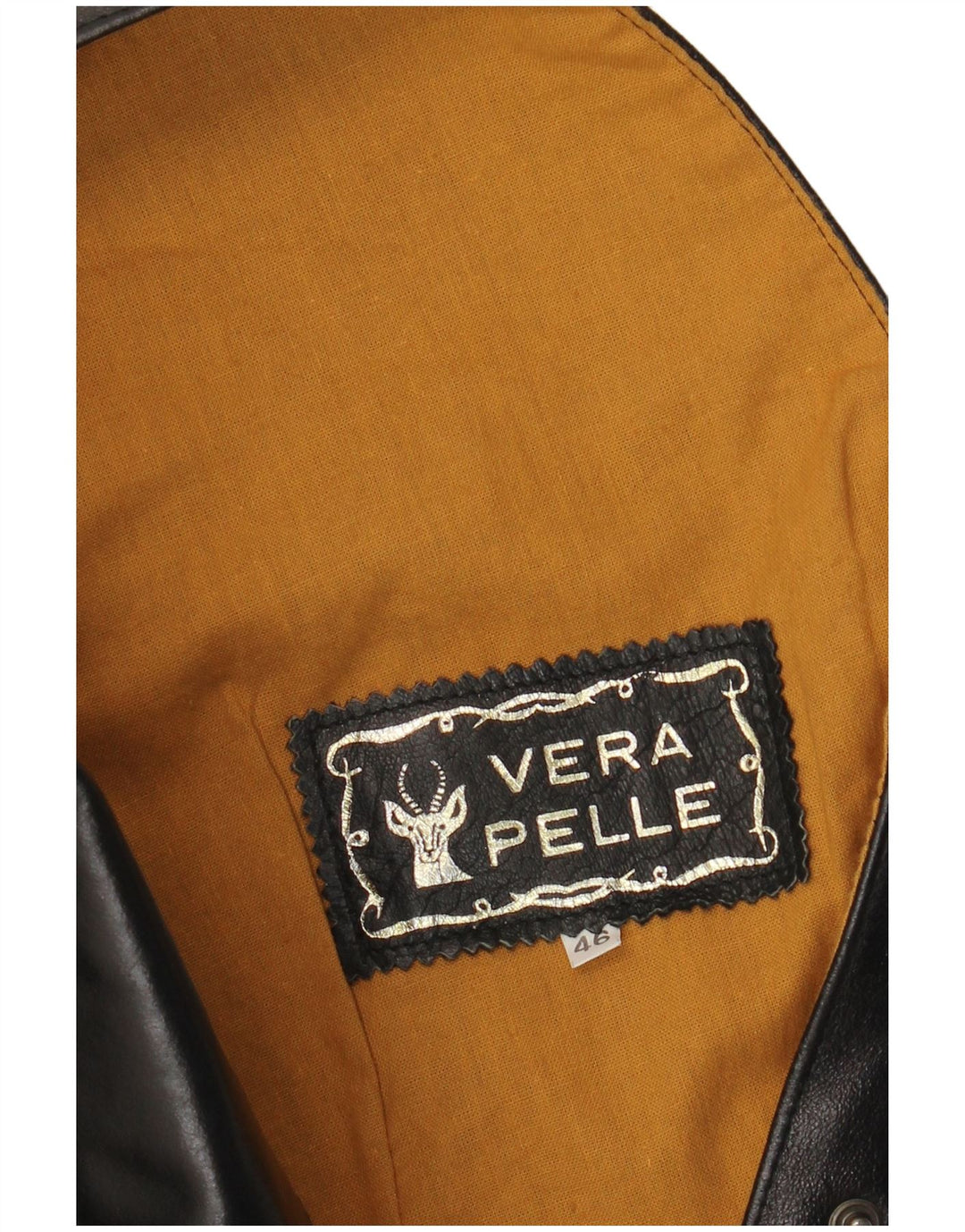 VINTAGE Damen Lederweste IT 46 Großes schwarzes Leder