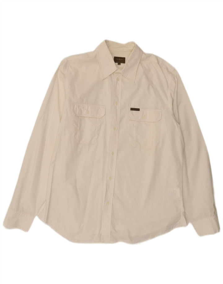 Calvin Klein Herrenhemd XL aus weißer Baumwolle