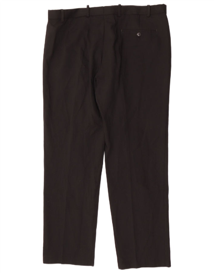 Marks & Spencer Herren-Anzughose in normaler Passform, W38, L31, schwarze Wolle