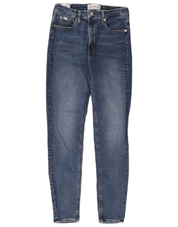Calvin Klein Damen Crop High Rise Skinny Jeans W30 L26 Blaue Baumwolle