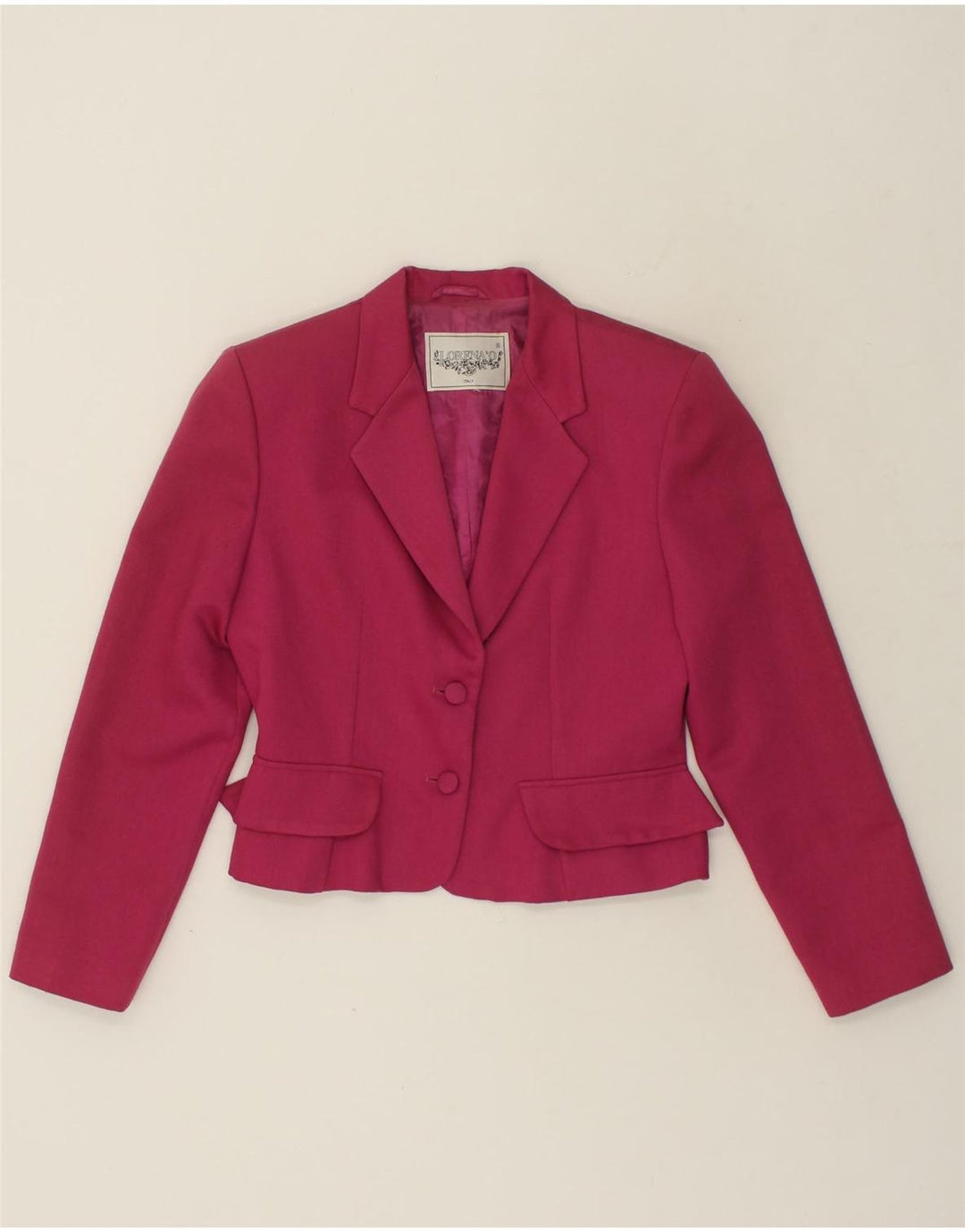 LORENA CONTI Womens 2 Button Blazer Jacket UK 12 Medium Pink Viscose | Vintage Lorena Conti | Thrift | Second-Hand Lorena Conti | Used Clothing | Messina Hembry 