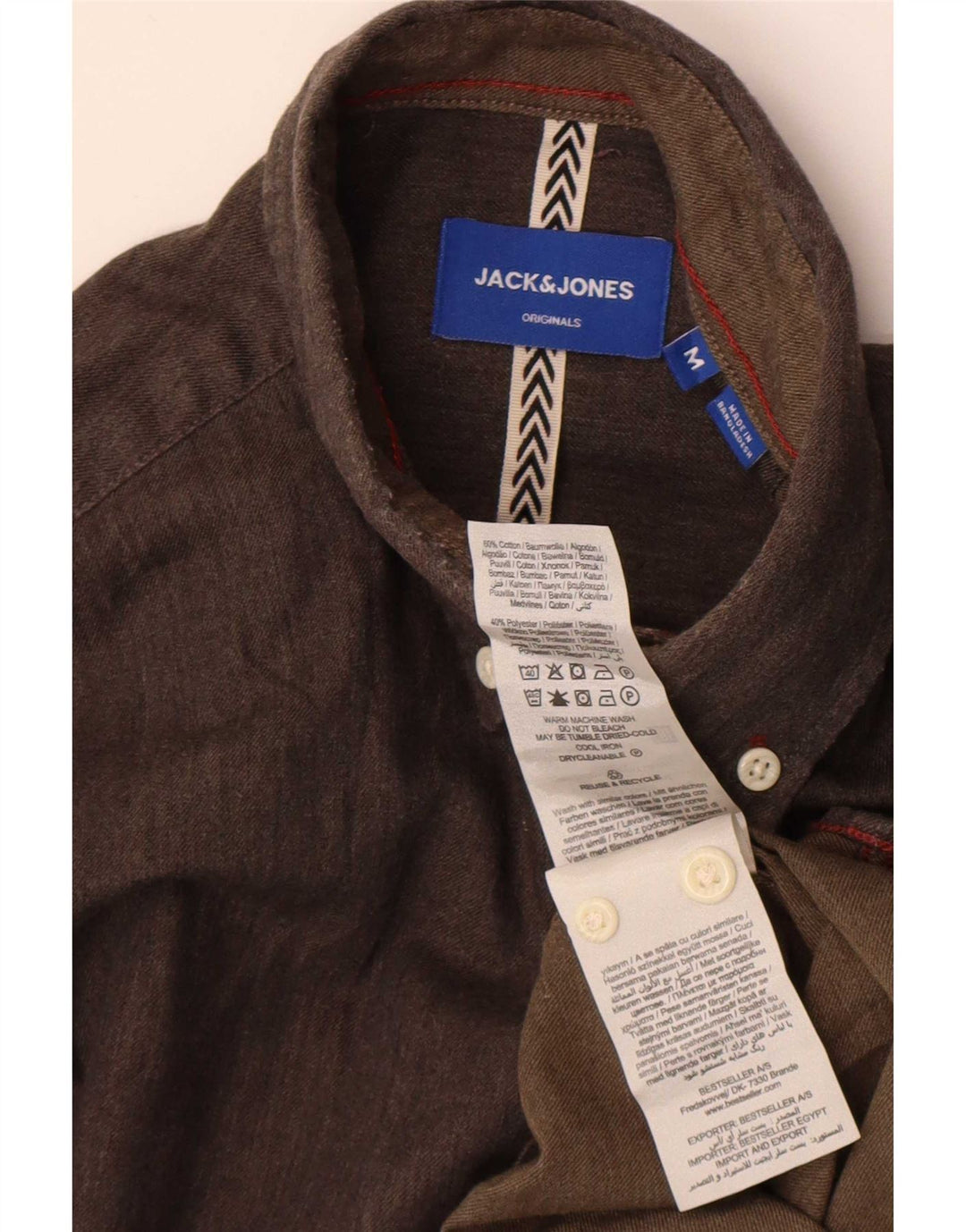Jack & Jones Herrenhemd aus mittelgrauer Baumwolle