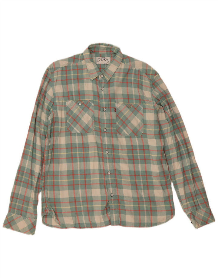 Levi's Herren-Flanellhemd, groß, grün kariert, Baumwolle