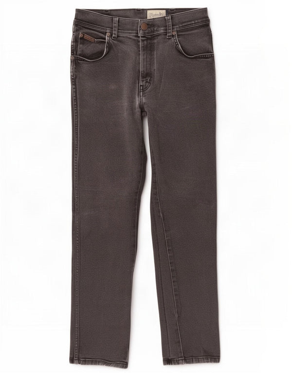 Wrangler Herren Texas Stretch Straight Jeans W32 L30 Graue Baumwolle