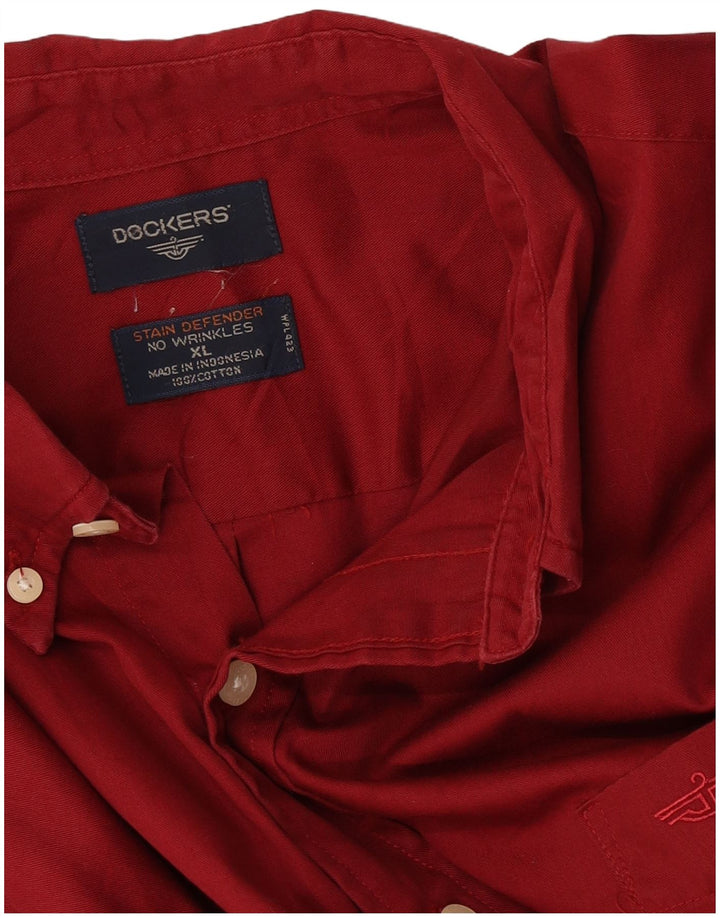 Dockers Herrenhemd XL, rote Baumwolle