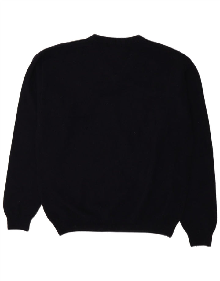 Marlboro Classics Herren-Pullover mit V-Ausschnitt, groß, marineblaue Wolle