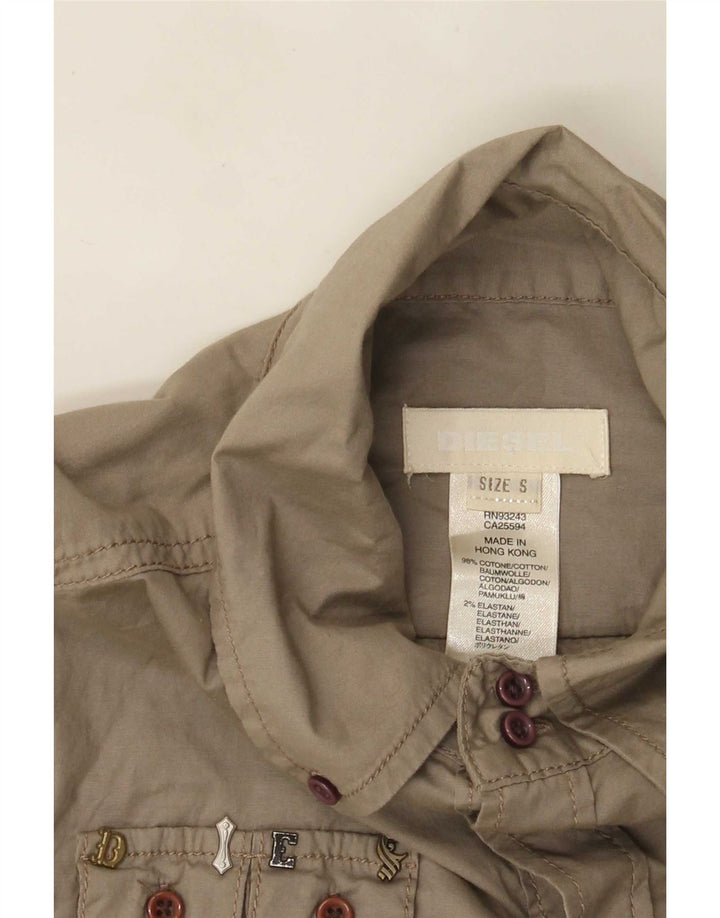 Diesel Damen-Hemd UK 10 Small aus grauer Baumwolle
