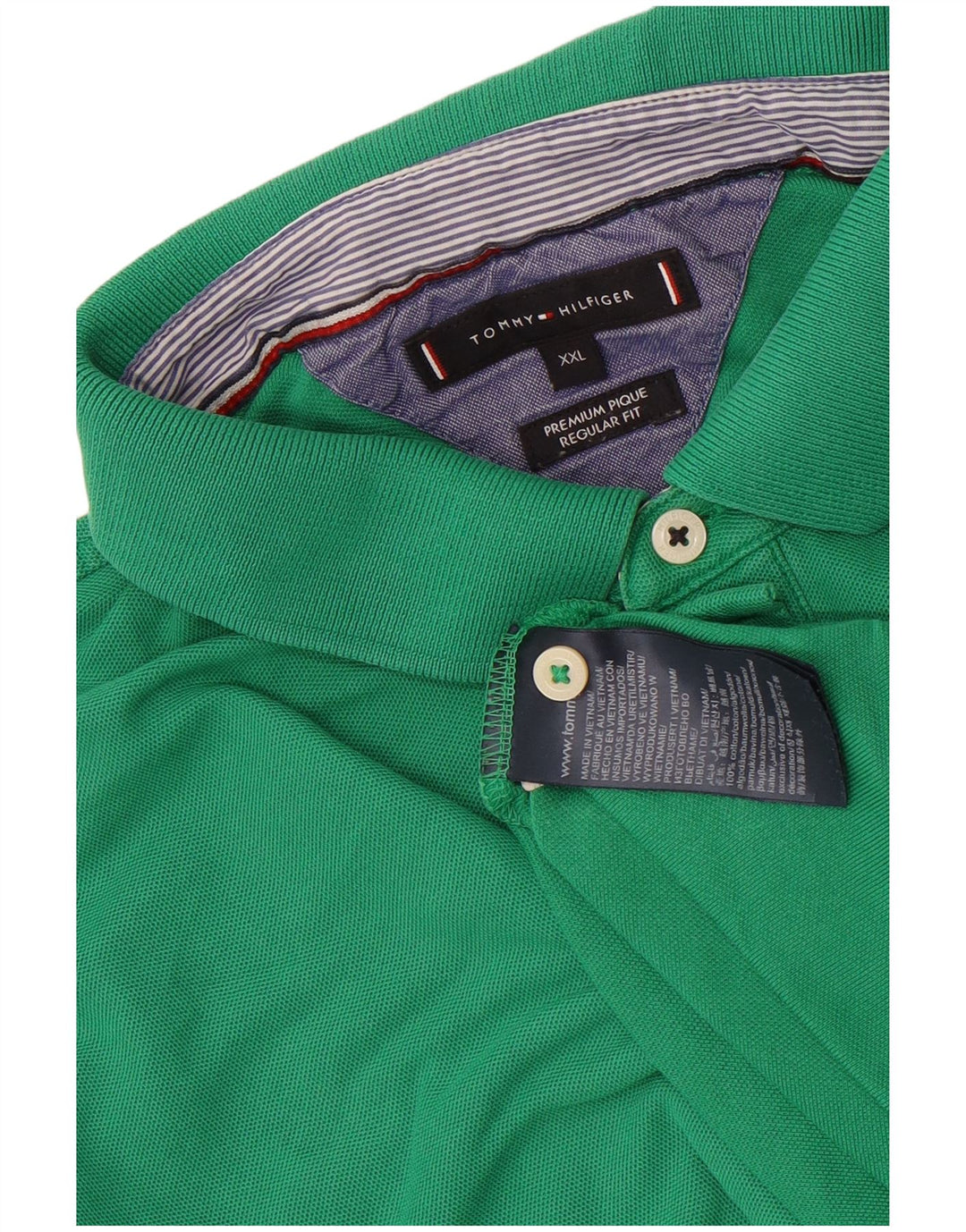 Tommy Hilfiger Herren-Poloshirt mit normaler Passform, 2XL, grüne Baumwolle