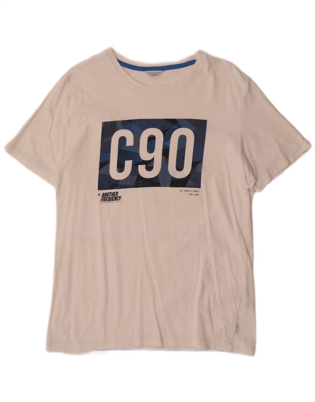 Jack & Jones Herren-T-Shirt mit Grafik, Größe L, aus weißer Baumwolle