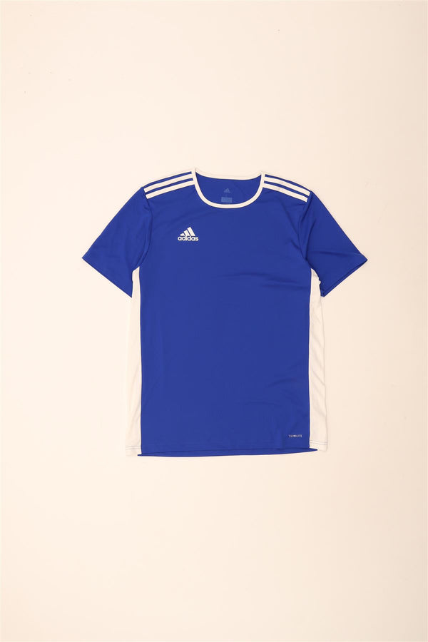 Adidas Herren Climalite T-Shirt Top Large Blau Colourblock Polyester