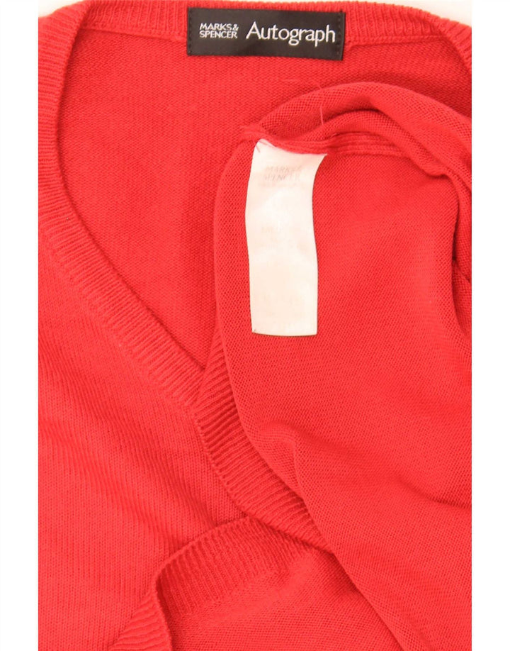 Marks & Spencer Herren Autograph Pullover mit V-Ausschnitt Mittelrot