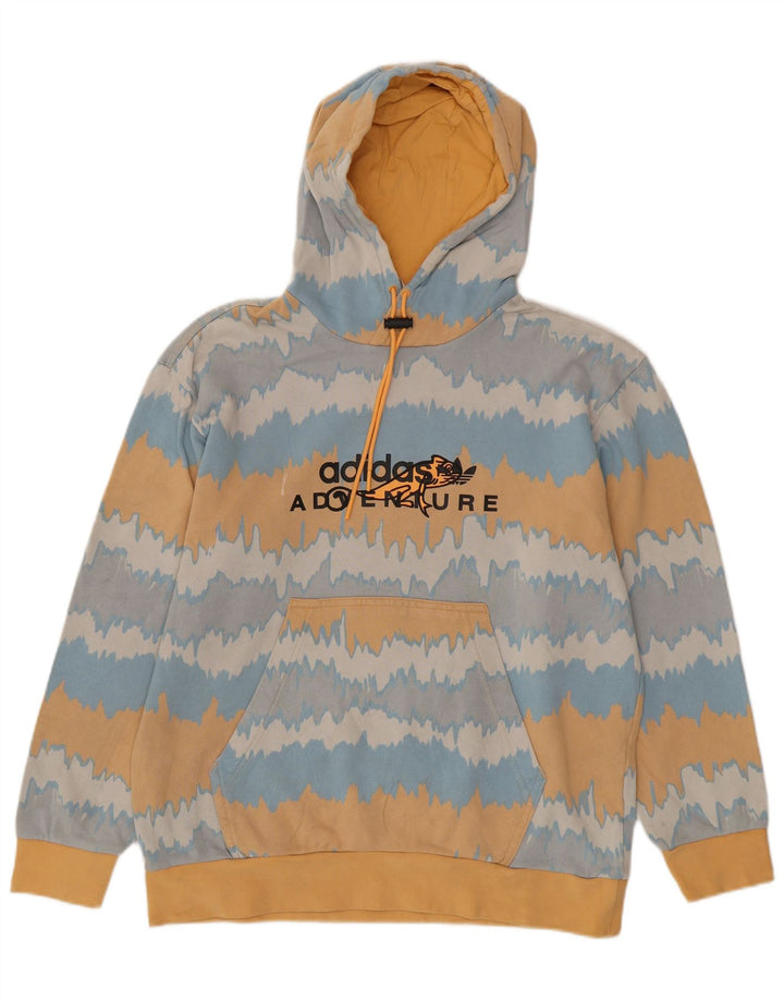 Adidas Herren-Kapuzenpullover mit Grafik, mittelgroß, mehrfarbig, Batik-Baumwolle
