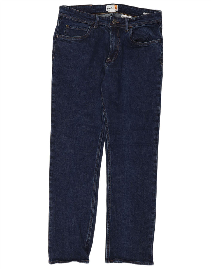 Timberland Herren Straight Jeans W32 L29 Marineblau Baumwolle