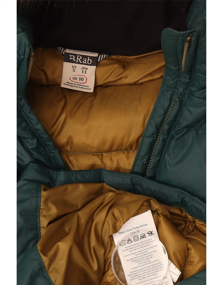 Rab Womens Hooded Wattierter Mantel UK 10 Small Grün Polyamid