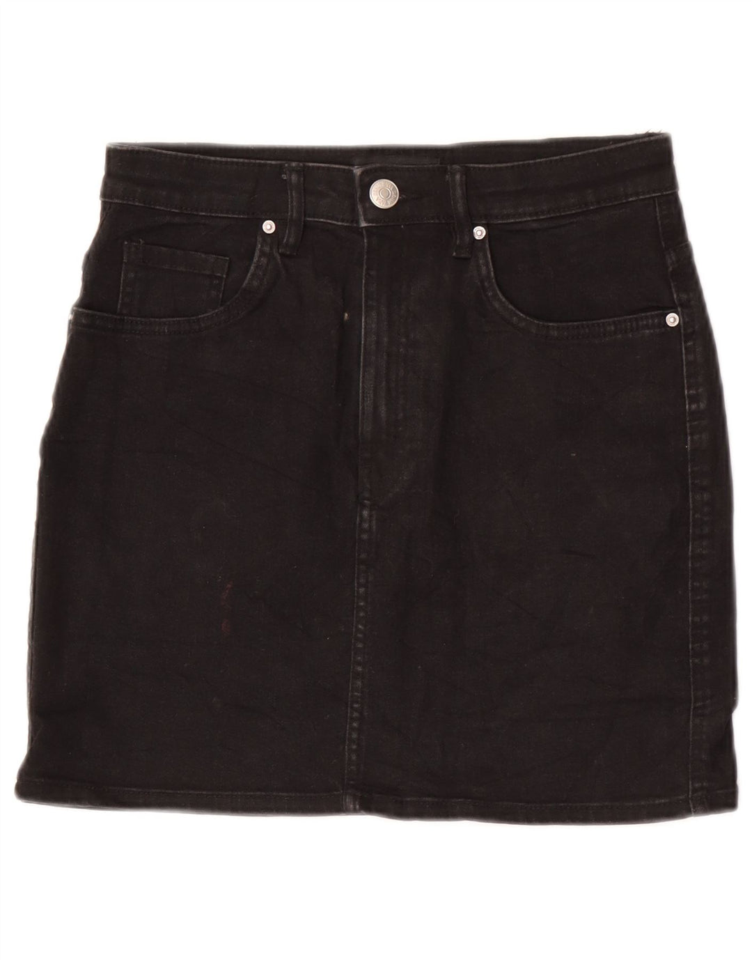 Zara Damen Mini-Jeansrock Medium W28 Schwarz