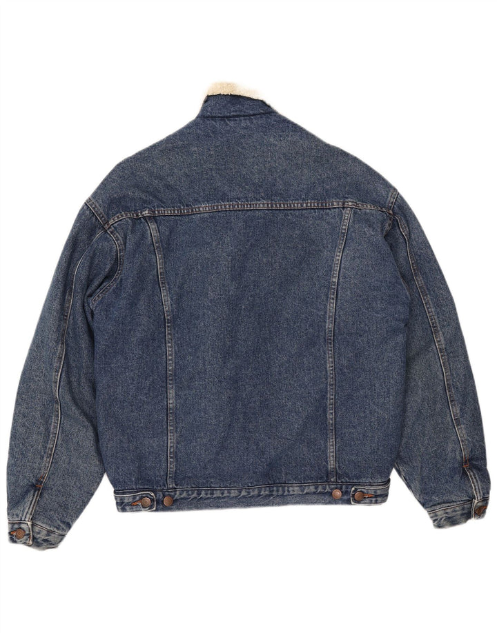 CASUCCI Herren Sherpa Jeansjacke UK 38 Mittelblaue Baumwolle