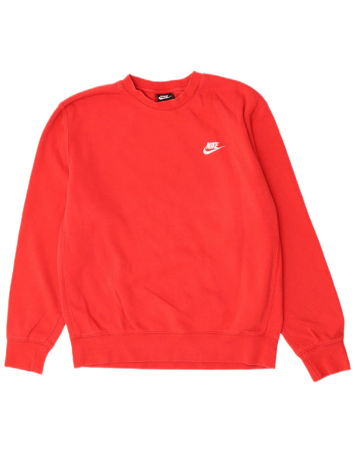 Nike Herren-Sweatshirt-Pullover aus mittelroter Baumwolle