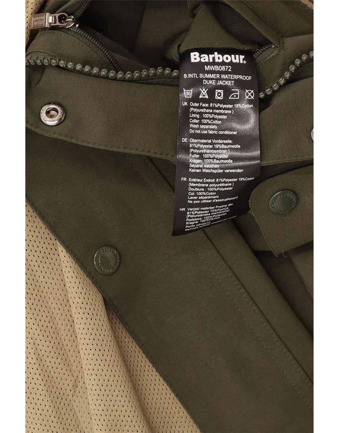Barbour Herren Utility Jacke UK 38 Medium Khaki Polyester