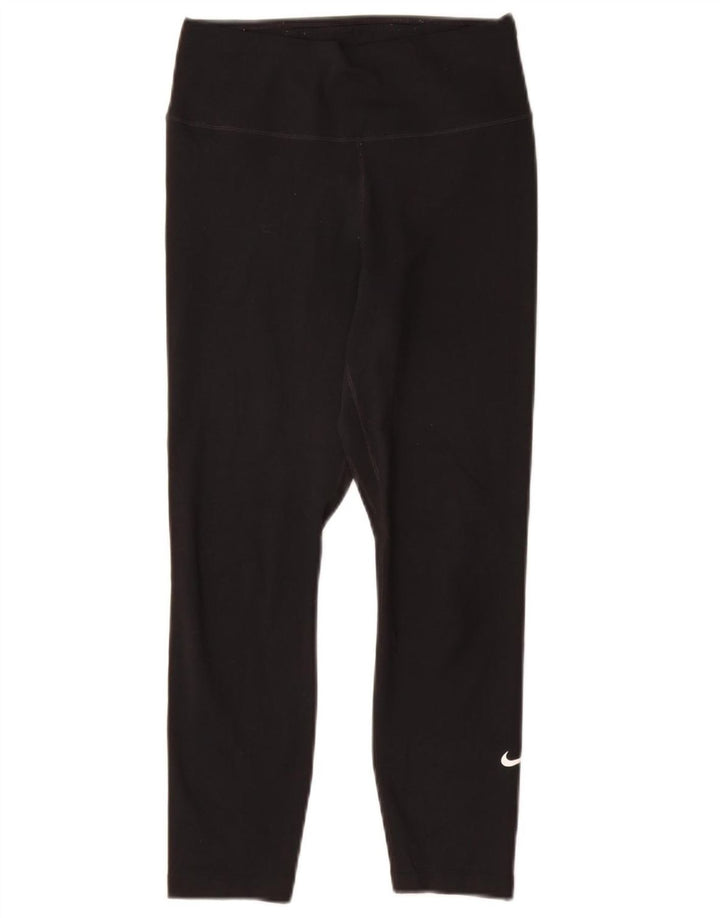 NIKE Damen Dri Fit Capri Leggings UK 4 XS Schwarz Polyester