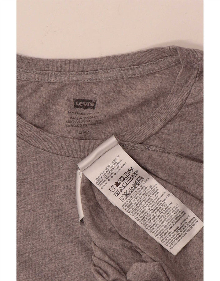 Levi's Herren-T-Shirt mit Grafik, Größe L, aus grauer Baumwolle