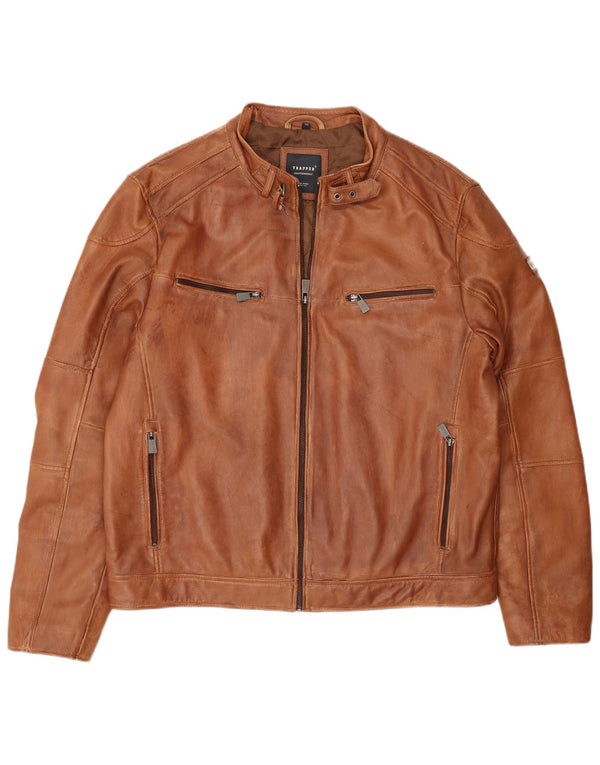 Trapper Herren Lederjacke IT 56 3XL Braunes Leder