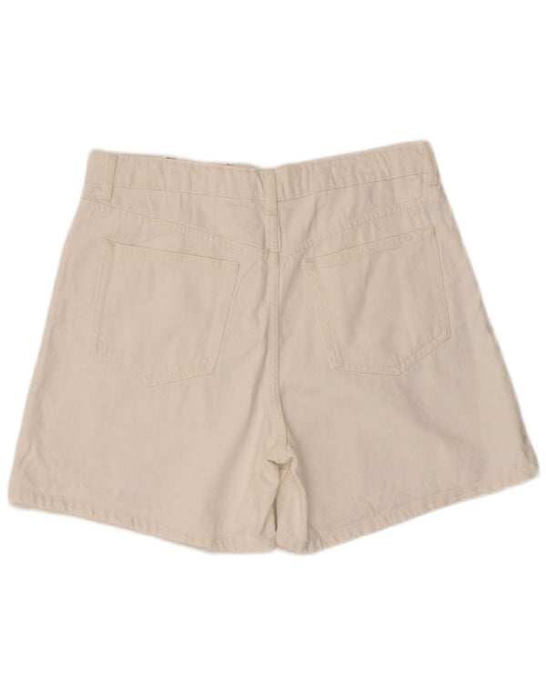 Zara Damen Jeansshorts EU 44 XL W34 Weiße Baumwolle