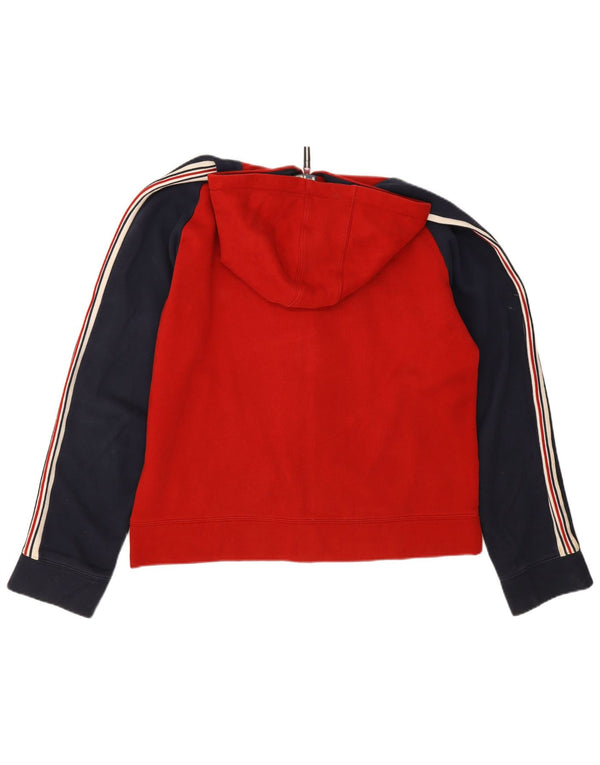 Fila Mens Graphic Zip Hoodie Sweater Large Red Colourblock Cotton