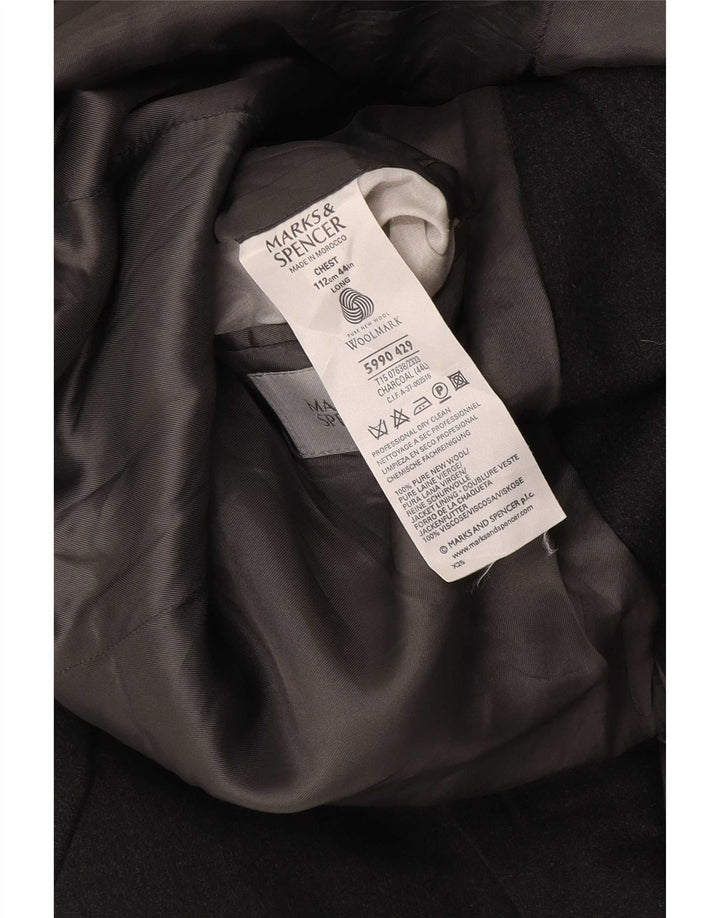 Marks & Spencer Herren-Blazer mit 2 Knöpfen, UK 44, XL, graue Schurwolle