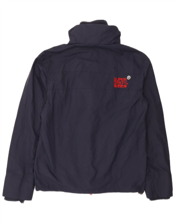Superdry Herren Windcheater Regenjacke UK 36 Small Marineblaues Nylon