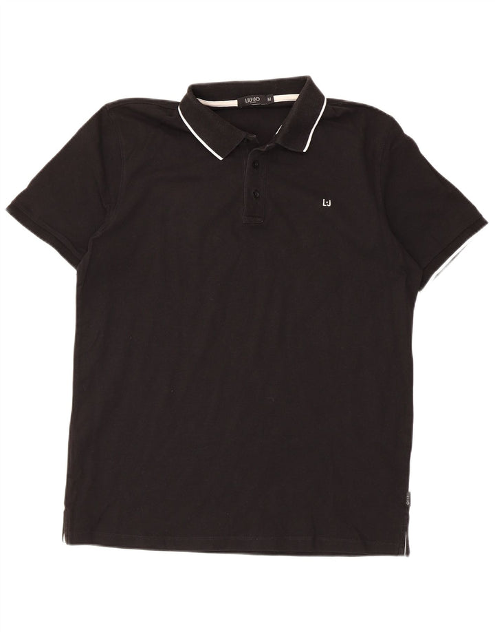 Liu Jo Herren-Poloshirt, mittelschwarz, Baumwolle